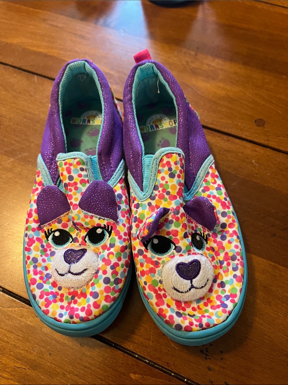 Kids Multicolor Confetti Puppy Slip-On Shoes - Purple Accents